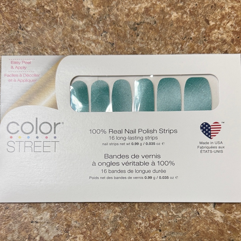 Color Street Teal Press-On Nail Polish Strips - Sparkle Teal Set